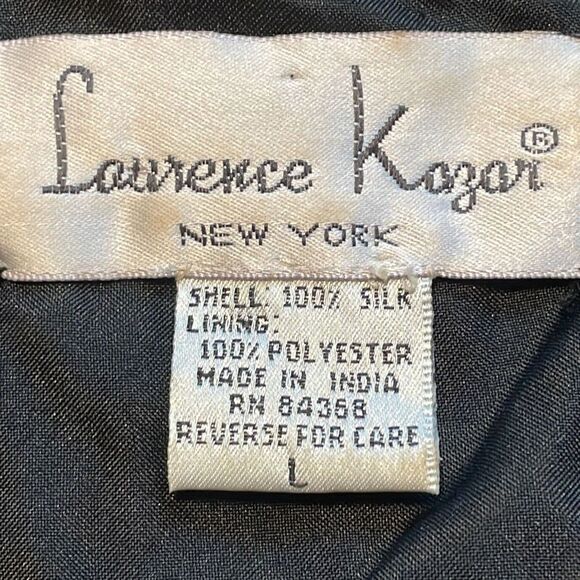 Laurence Kazar vintage beaded glam silk special occasion party top L - Picture 13 of 14